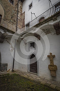 Castle in Banska Stiavnica town in cloudy day after rain