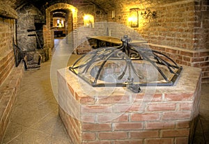 Castle basement, a well.