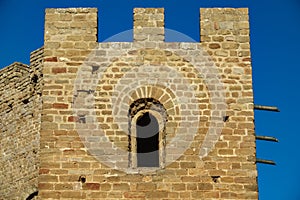 Castle battlements, merlons and window