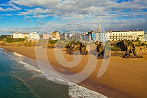 Castle beach in Tenby town, Wales, United Kingdom