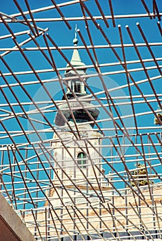 Castle behind forged grid, Nitra, Slovakia