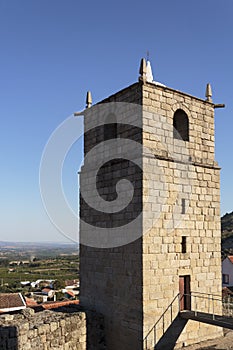 Castle bell tower in Castelo Novo village in Portugal photo