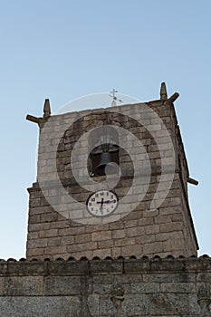 Castle bell tower in Castelo Novo village in Portugal photo