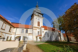 Castle Benatky nad Jizerou, Central Bohemia, Czech republic. Drone shot