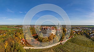 Castle Benatky nad Jizerou, Central Bohemia, Czech republic. Drone shot