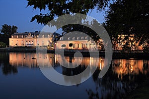 Castle Benrath in Dusseldorf in evening mood