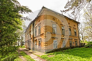 Castle on Biserno Ostrvo Pearl Island in the natural surroundings og a branch of the river, socalled dead Tisa river.