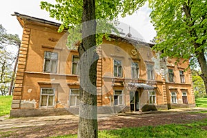 Castle on Biserno Ostrvo Pearl Island in the natural surroundings og a branch of the river, socalled dead Tisa river.