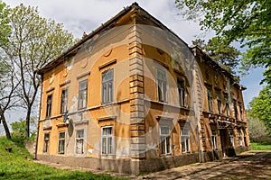 Castle on Biserno Ostrvo Pearl Island in the natural surroundings og a branch of the river, socalled dead Tisa river.