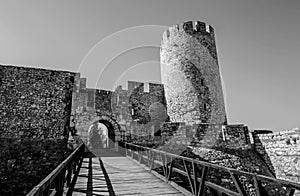 Castle black and white image kalemegdan belgrade