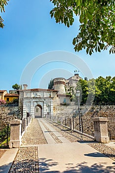 The castle in Brescia Lombardy photo