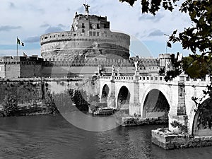 Castle and bridge Sant`Angelo in Rome