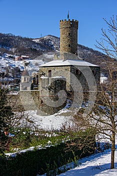 Castle of Campo Ligure under the snow photo