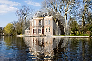 Castle on Canal Olde Rijn, Leiden, Netherlands photo