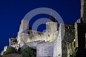 Castle of Carcassonne illuminated