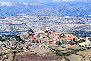 View upon the castle of and the walled town Castelo Rodrigo, Portugal photo