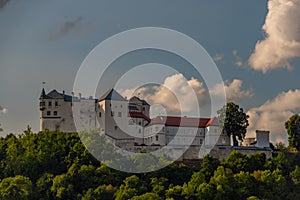 Castle in central Slovakia near Banska Bystrica city in summer day