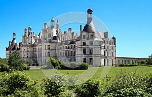 The castle Chambord in the Loire Valley France. Built in 1519-1547.