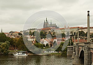 Castle and Charles bridge in Prague