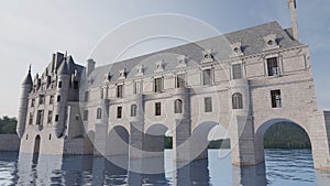 Castle Chenonceau on water