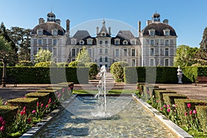 Castle Cheverny with Fountain Loire Valley France