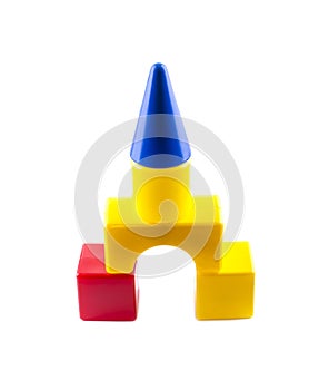 Castle of children's blocks. Tower.