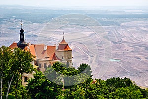 Castle coal strip mine landscape