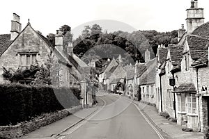 Castle Combe in B&W - Pretties village in UK