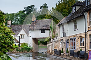 Castle Combe, quaint village with well preserved masonry houses dated back to 14 century in Wiltshire