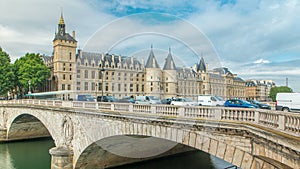 Castle Conciergerie timelapse - former royal palace and prison. Paris, France.