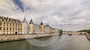 Castle Conciergerie timelapse hyperlapse - former royal palace and prison. Paris, France.
