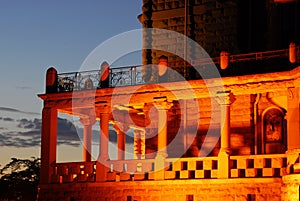 Castle corridor at night