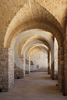 The castle, Corridor. Trani. Apulia. Italy