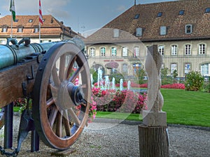 Castle courtyard in HDR, Morges, Switzerland