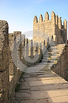 Castle crenellated walls. Guimaraes. Portugal photo