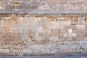 Castle decorative pattern with yellow rugh stone block