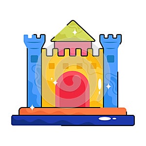Castle doodle vector colorful Sticker. EPS 10 file