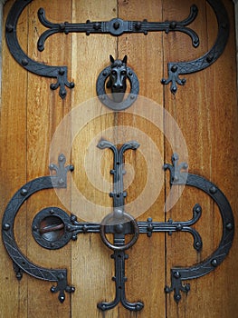 Castle door wrought-iron fittings