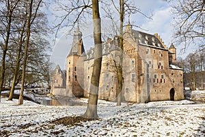 Castle doorwerth in the netherlands in winter on sunny day