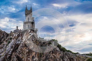 Castle on the edge of a cliff near the sea