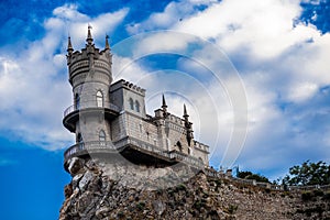 Castle on the edge of a cliff near the sea