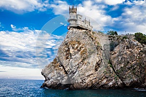 Castle on the edge of a cliff near the sea