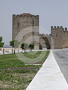 Castle in Elvas seen from the park that gives access to it, Portugal, Europe