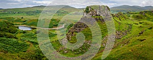 Castle Ewen - Fairy Glen hills formation with circular, spiral like pattern, Uig, Scotland photo