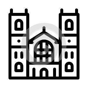 Castle facade icon vector outline illustration