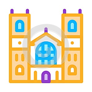 Castle facade icon vector outline illustration