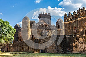 Castle Fasil Ghebbi, Royal fortress-city in Gondar, Ethiopia.