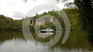 Castle of the Flie and houseboat in Liverdun department meurthe and Moselle