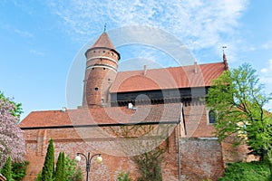Castle with fortified tower of Warmian Bishops in Olsztyn in Poland