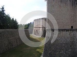 castle fortress of L& x27;Aquila external walls